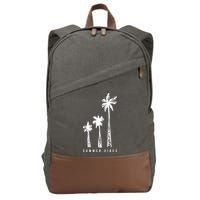 Summer Vibes Retro Palm Tree Cotton Canvas Backpack