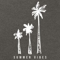 Summer Vibes Retro Palm Tree Cotton Canvas Backpack
