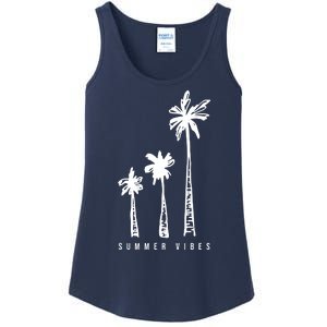 Summer Vibes Retro Palm Tree Ladies Essential Tank