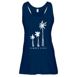 Summer Vibes Retro Palm Tree Ladies Essential Flowy Tank