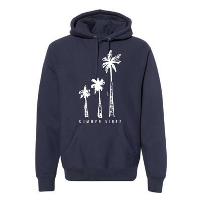 Summer Vibes Retro Palm Tree Premium Hoodie