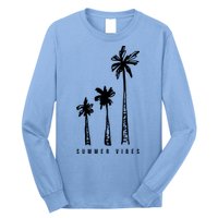 Summer Vibes Retro Palm Tree Long Sleeve Shirt