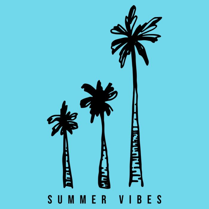 Summer Vibes Retro Palm Tree Magnet