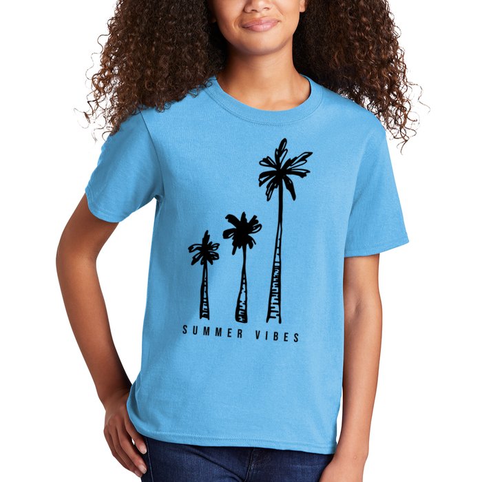 Summer Vibes Retro Palm Tree Kids T-Shirt