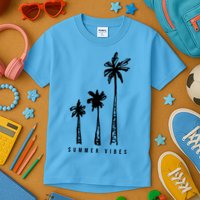 Summer Vibes Retro Palm Tree Kids T-Shirt