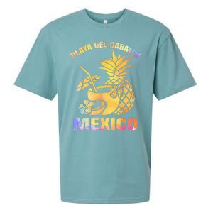 Summer Vacation Retro Sunset Mexico Playa Del Carmen Beach Sueded Cloud Jersey T-Shirt