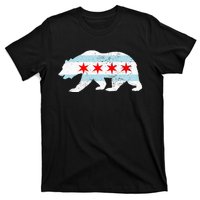 Sweet Vintage Retro Chicago City Flag Bear Print T-Shirt