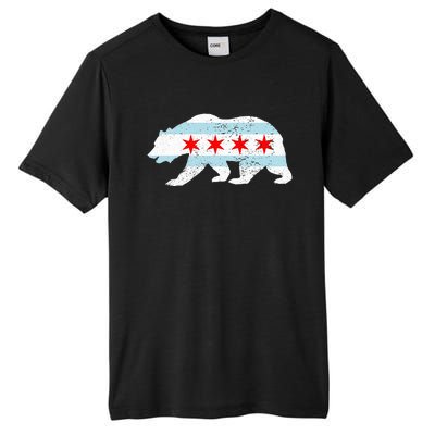 Sweet Vintage Retro Chicago City Flag Bear Print Tall Fusion ChromaSoft Performance T-Shirt