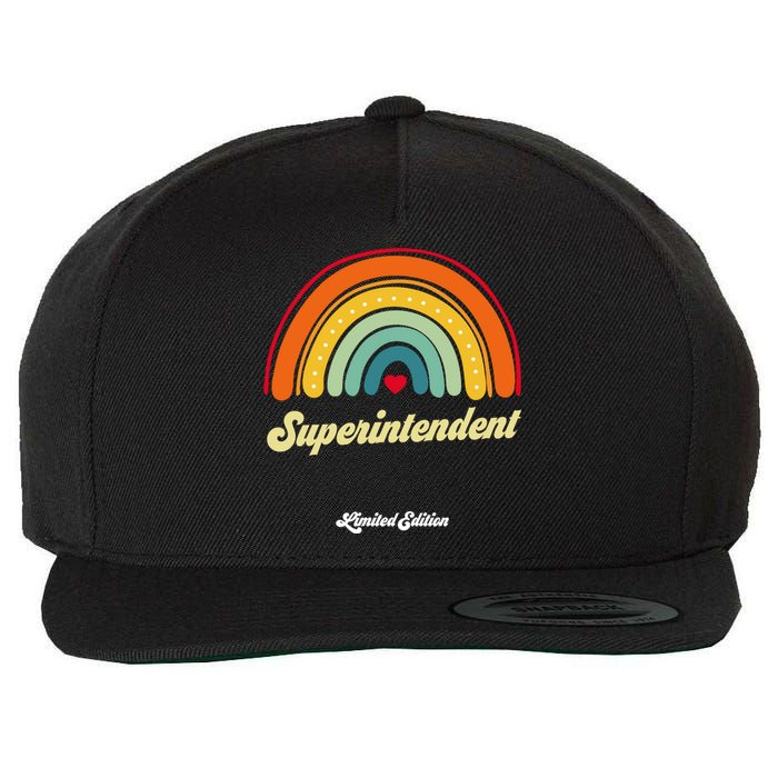 Superintendent Vintage Retro Funny Title Birthday Coworker Wool Snapback Cap