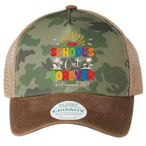 Summer Vacation Retro SchoolS Out Forever Retirement 2024 Legacy Tie Dye Trucker Hat