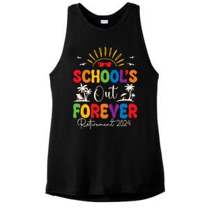 Summer Vacation Retro SchoolS Out Forever Retirement 2024 Ladies PosiCharge Tri-Blend Wicking Tank