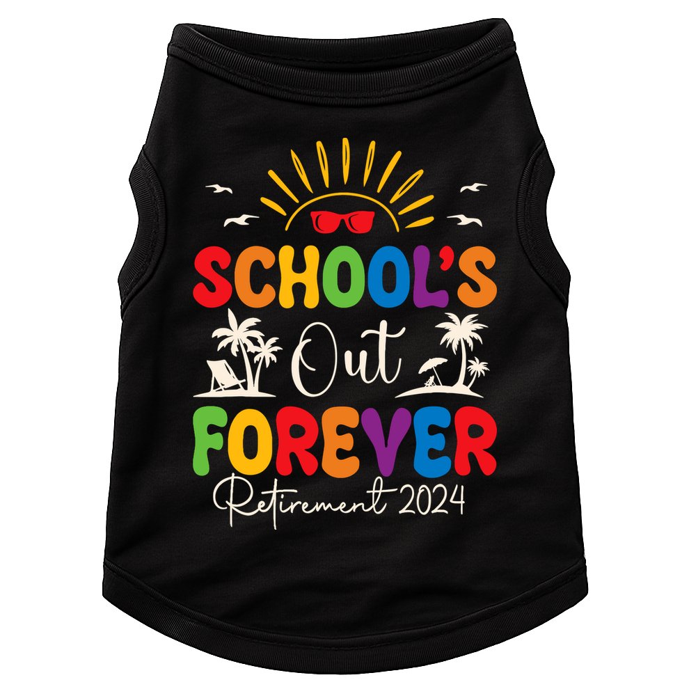 Summer Vacation Retro SchoolS Out Forever Retirement 2024 Doggie Tank