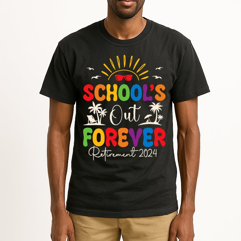 Summer Vacation Retro SchoolS Out Forever Retirement 2024 Tall T-Shirt