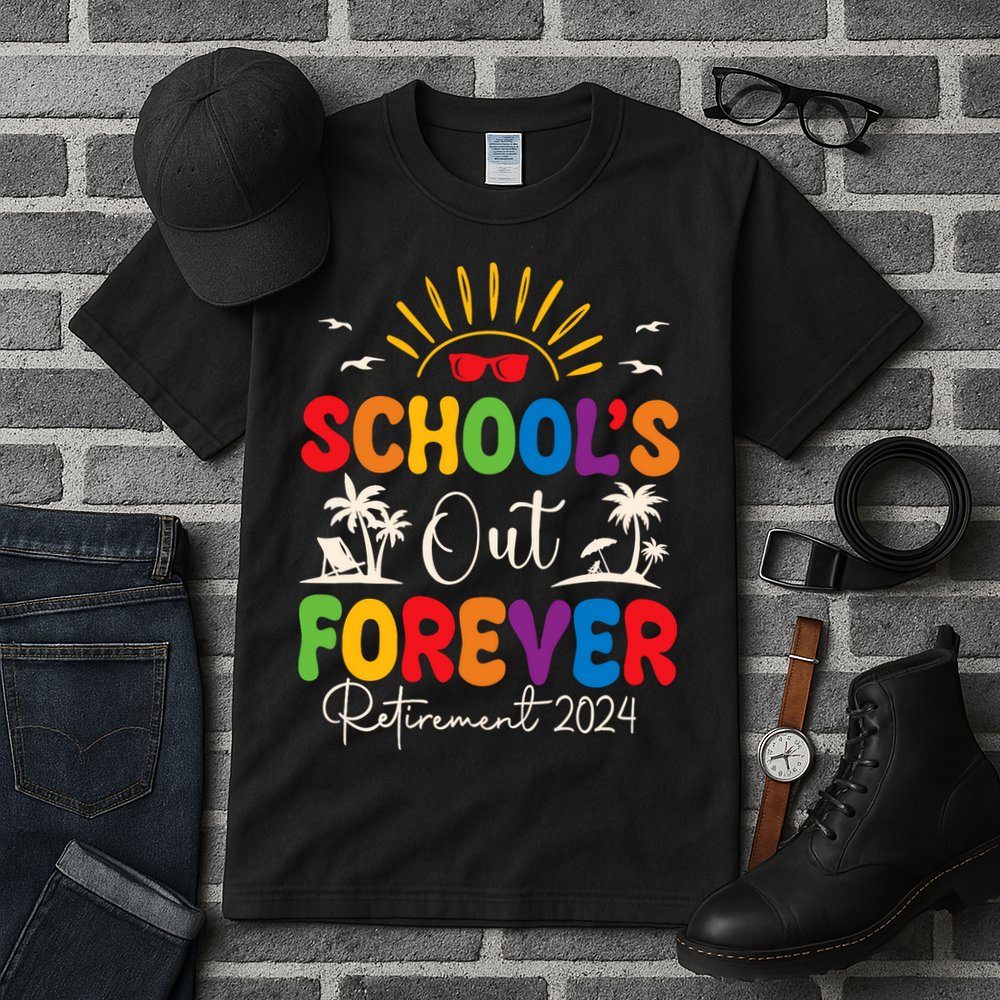 Summer Vacation Retro SchoolS Out Forever Retirement 2024 Tall T-Shirt