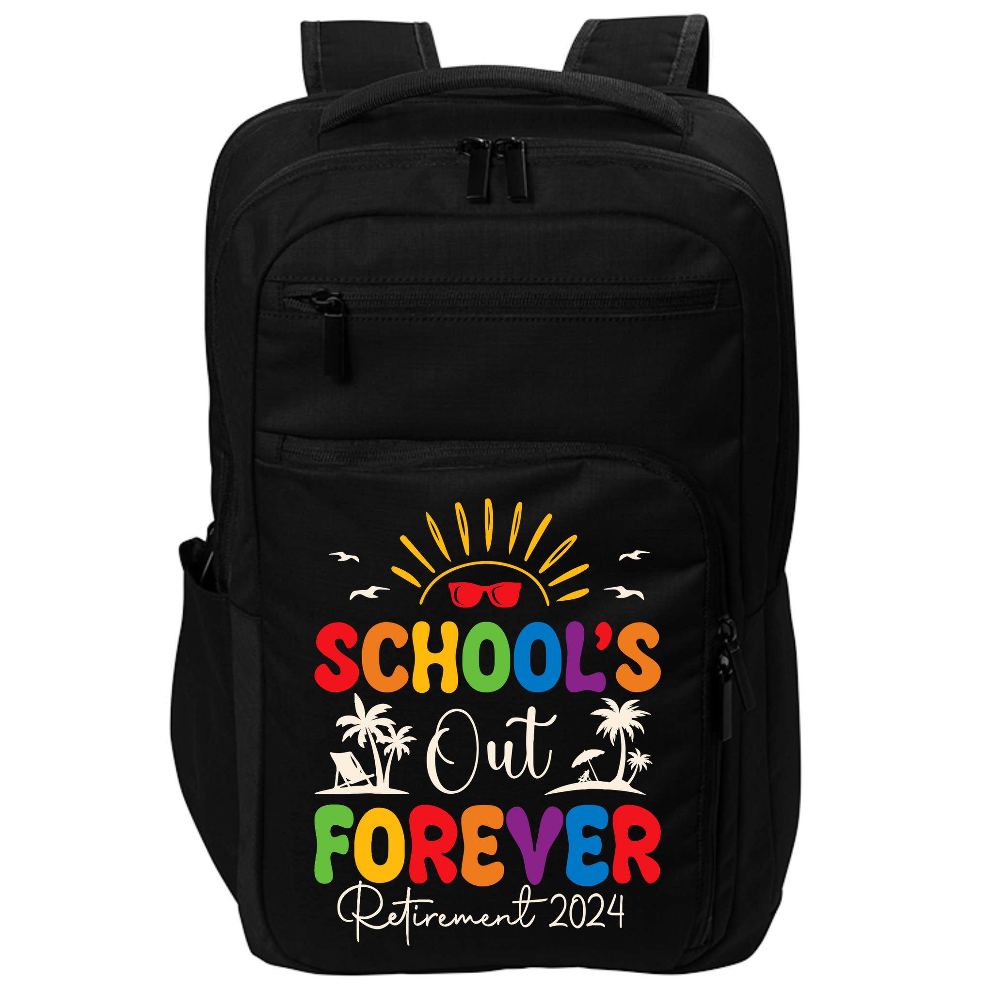 Summer Vacation Retro SchoolS Out Forever Retirement 2024 Impact Tech Backpack