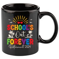 Summer Vacation Retro SchoolS Out Forever Retirement 2024 11oz C Handle Ceramic Mug