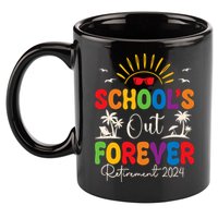 Summer Vacation Retro SchoolS Out Forever Retirement 2024 11oz C Handle Ceramic Mug