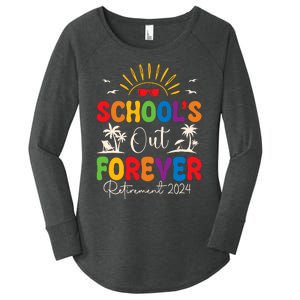 Summer Vacation Retro SchoolS Out Forever Retirement 2024 Women's Perfect Tri Tunic Long Sleeve Shirt