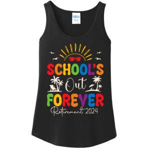 Summer Vacation Retro SchoolS Out Forever Retirement 2024 Ladies Essential Tank