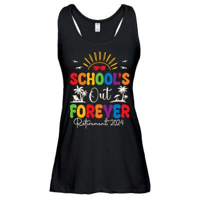 Summer Vacation Retro SchoolS Out Forever Retirement 2024 Ladies Essential Flowy Tank
