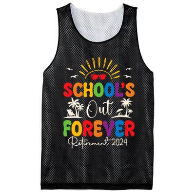 Summer Vacation Retro SchoolS Out Forever Retirement 2024 Mesh Reversible Basketball Jersey Tank