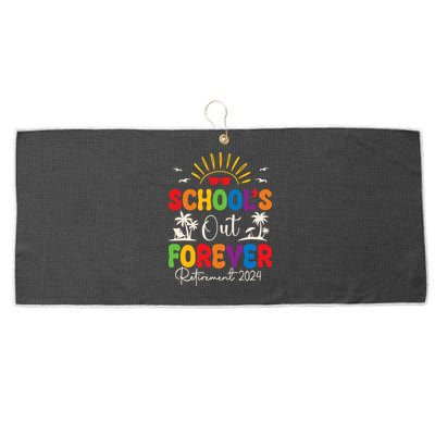Summer Vacation Retro SchoolS Out Forever Retirement 2024 Large Microfiber Waffle Golf Towel