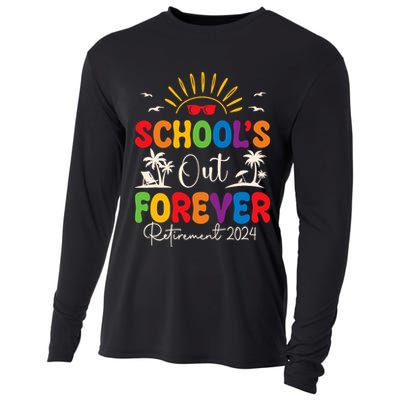 Summer Vacation Retro SchoolS Out Forever Retirement 2024 Cooling Performance Long Sleeve Crew