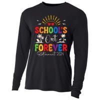 Summer Vacation Retro SchoolS Out Forever Retirement 2024 Cooling Performance Long Sleeve Crew