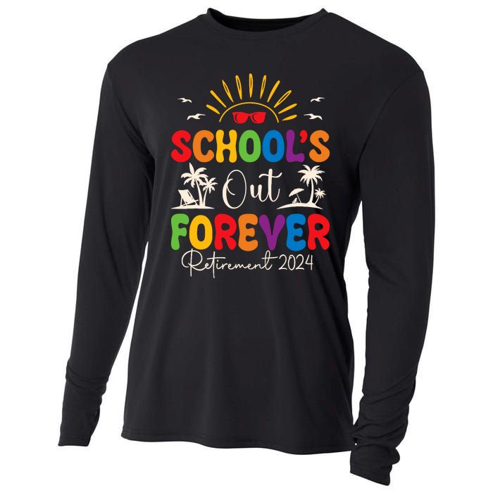 Summer Vacation Retro SchoolS Out Forever Retirement 2024 Cooling Performance Long Sleeve Crew