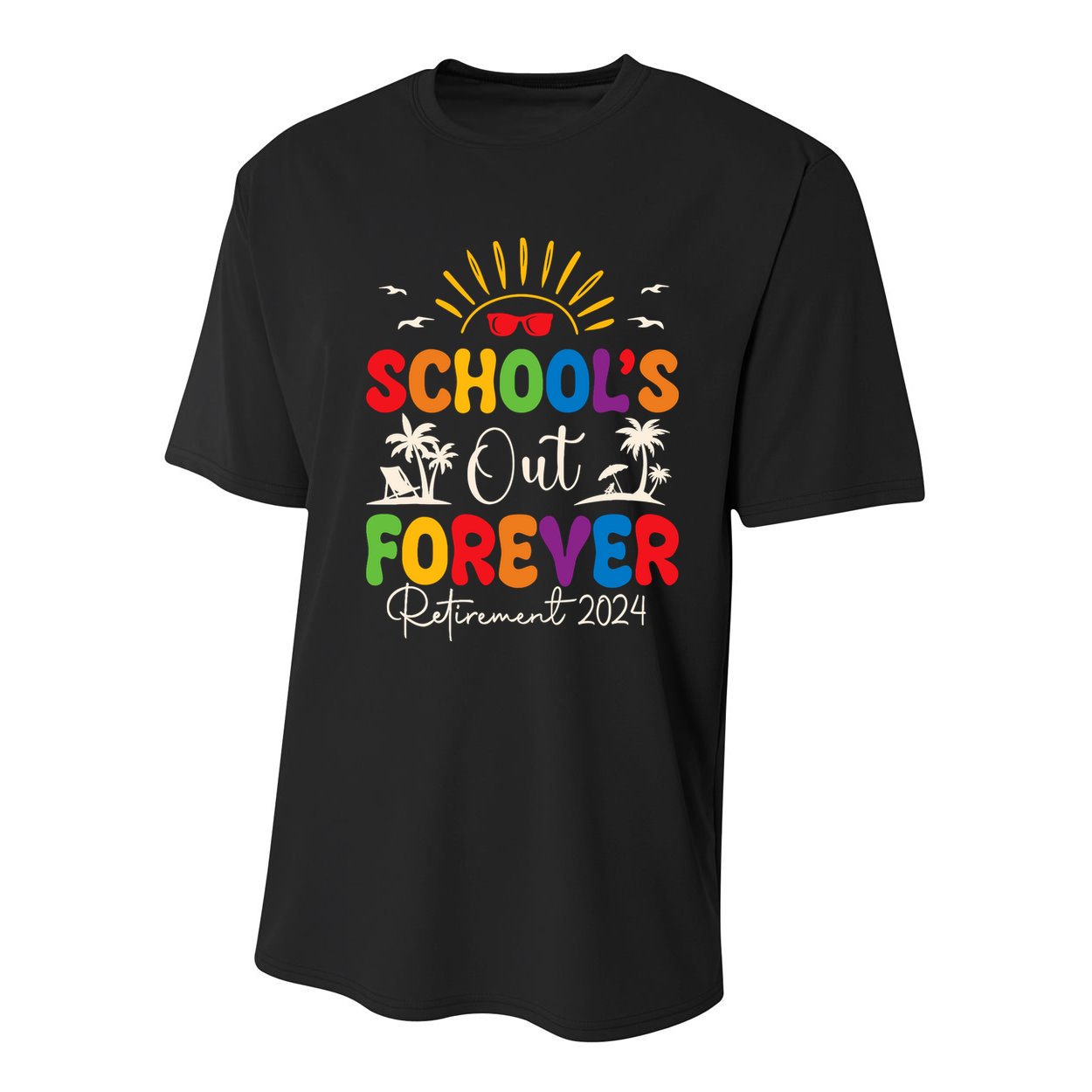 Summer Vacation Retro SchoolS Out Forever Retirement 2024 Youth Performance Sprint T-Shirt