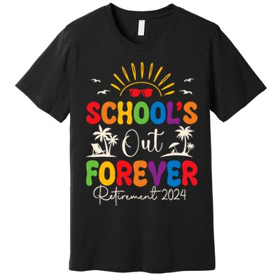 Summer Vacation Retro SchoolS Out Forever Retirement 2024 Premium T-Shirt