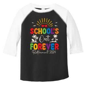 Summer Vacation Retro SchoolS Out Forever Retirement 2024 Toddler Fine Jersey T-Shirt