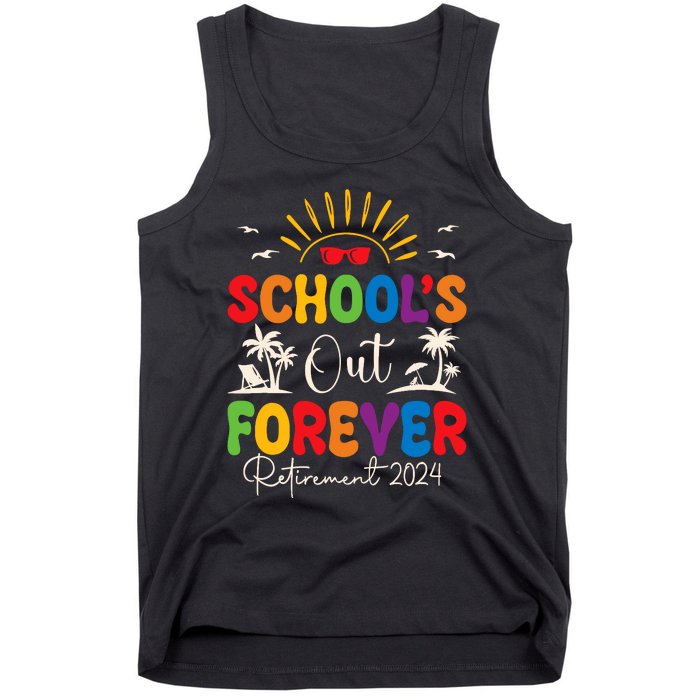 Summer Vacation Retro SchoolS Out Forever Retirement 2024 Tank Top