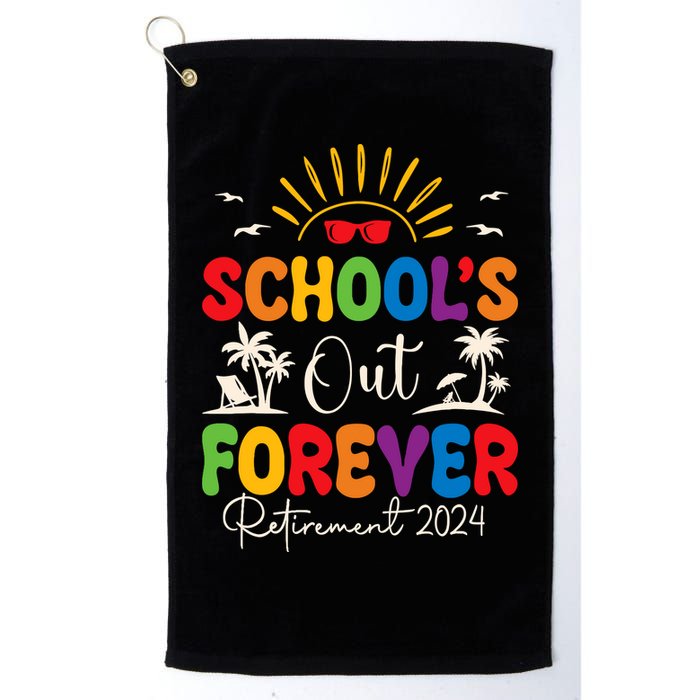 Summer Vacation Retro SchoolS Out Forever Retirement 2024 Golf Towel