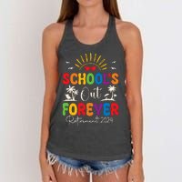 Summer Vacation Retro SchoolS Out Forever Retirement 2024 Women's Knotted Racerback Tank