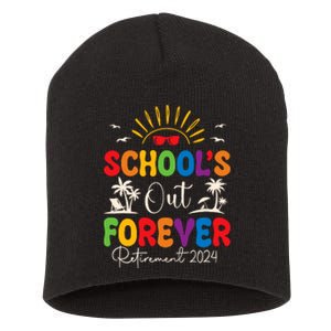 Summer Vacation Retro SchoolS Out Forever Retirement 2024 Short Acrylic Beanie