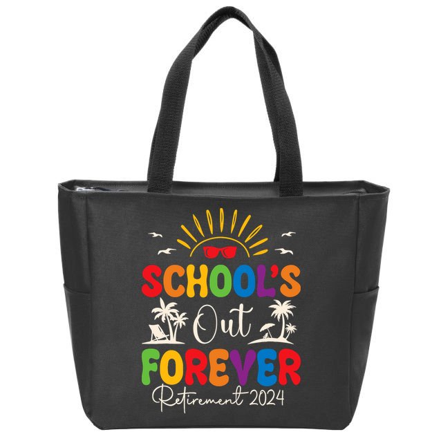 Summer Vacation Retro SchoolS Out Forever Retirement 2024 Zip Tote Bag
