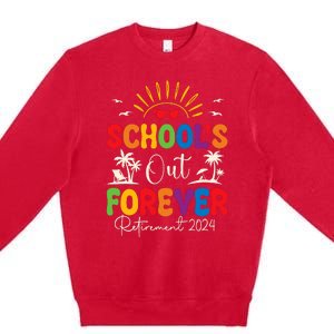 Summer Vacation Retro SchoolS Out Forever Retirement 2024 Premium Crewneck Sweatshirt