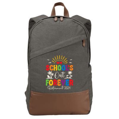 Summer Vacation Retro SchoolS Out Forever Retirement 2024 Cotton Canvas Backpack