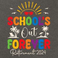 Summer Vacation Retro SchoolS Out Forever Retirement 2024 Cotton Canvas Backpack