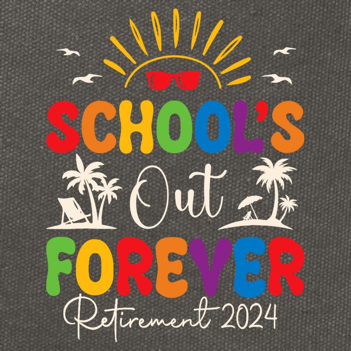 Summer Vacation Retro SchoolS Out Forever Retirement 2024 Cotton Canvas Backpack