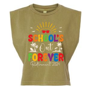 Summer Vacation Retro SchoolS Out Forever Retirement 2024 Garment-Dyed Women's Muscle Tee