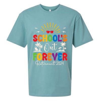 Summer Vacation Retro SchoolS Out Forever Retirement 2024 Sueded Cloud Jersey T-Shirt