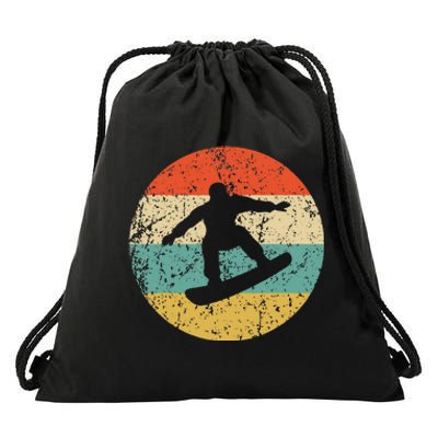 Snowboarding Vintage Retro Snowboarder Drawstring Bag