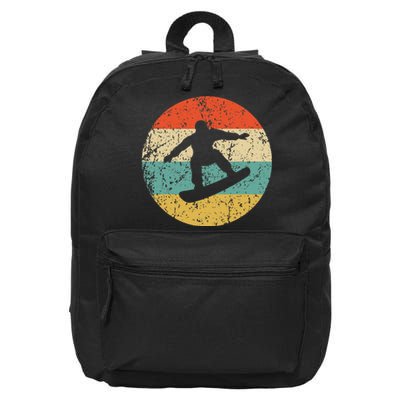 Snowboarding Vintage Retro Snowboarder 16 in Basic Backpack