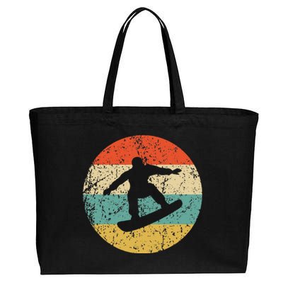 Snowboarding Vintage Retro Snowboarder Cotton Canvas Jumbo Tote