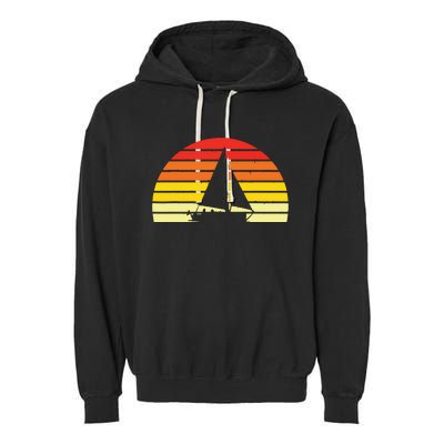 Sailing Vintage Retro Sailboat Boating Boat Sailor Gift Garment-Dyed Fleece Hoodie