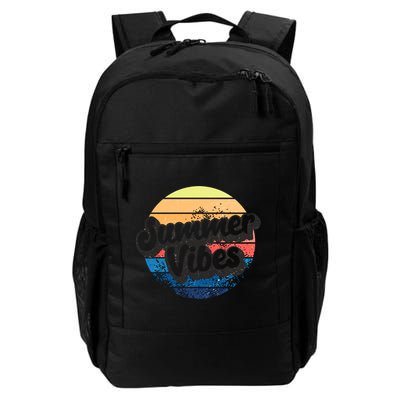 Summer Vibes Retro Distressed Fun Vacay Beach Lake Quote Gift Backpack