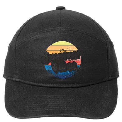 Summer Vibes Retro Distressed Fun Vacay Beach Lake Quote Gift 7-Panel Snapback Hat