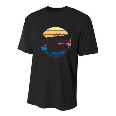 Summer Vibes Retro Distressed Fun Vacay Beach Lake Quote Gift Youth Performance Sprint T-Shirt